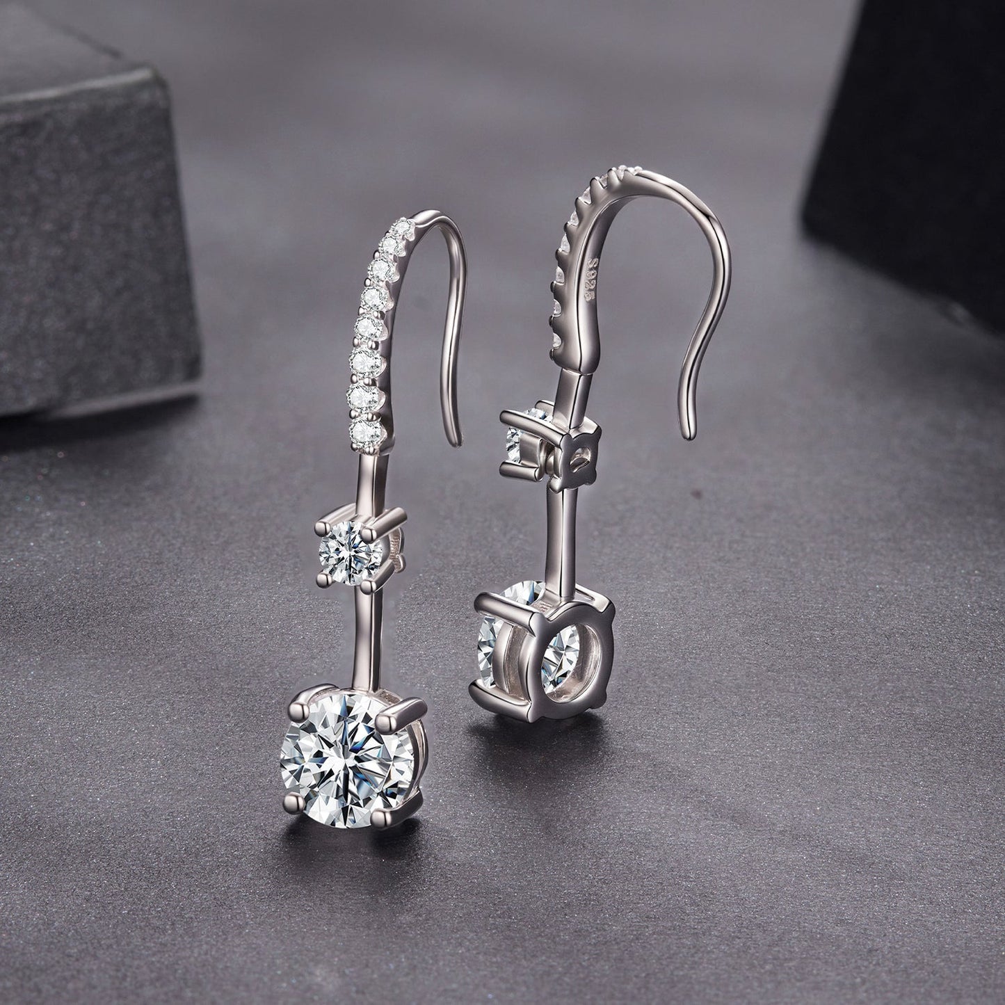 925 Sterling Silver Moissanite 1.00 Carat Earrings for Women