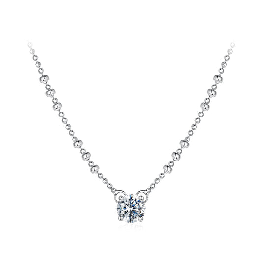 925 Sterling Silver 0.5 Carat Moissanite Necklace for Women