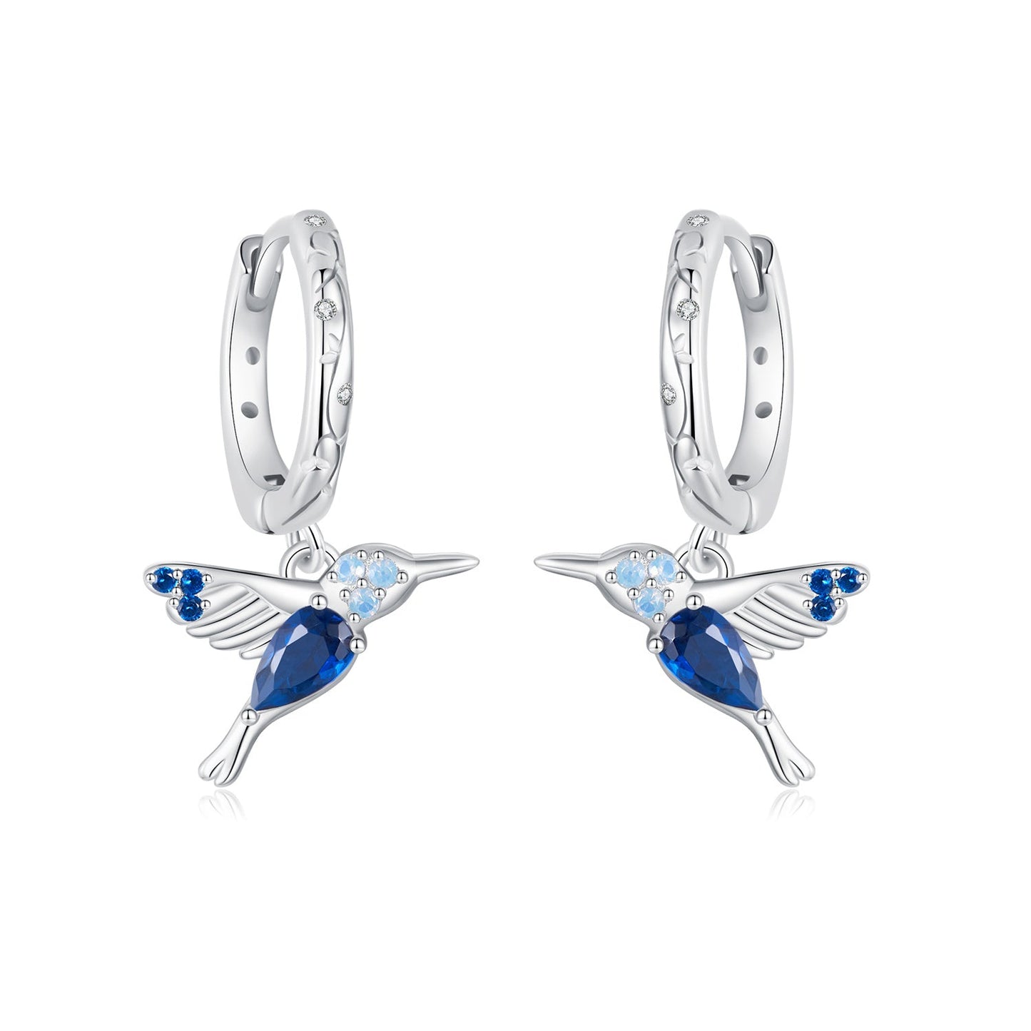 925 Sterling Silver Opal Nanometer Stone Earrings, White Gold Plated, 23*13mm for Women