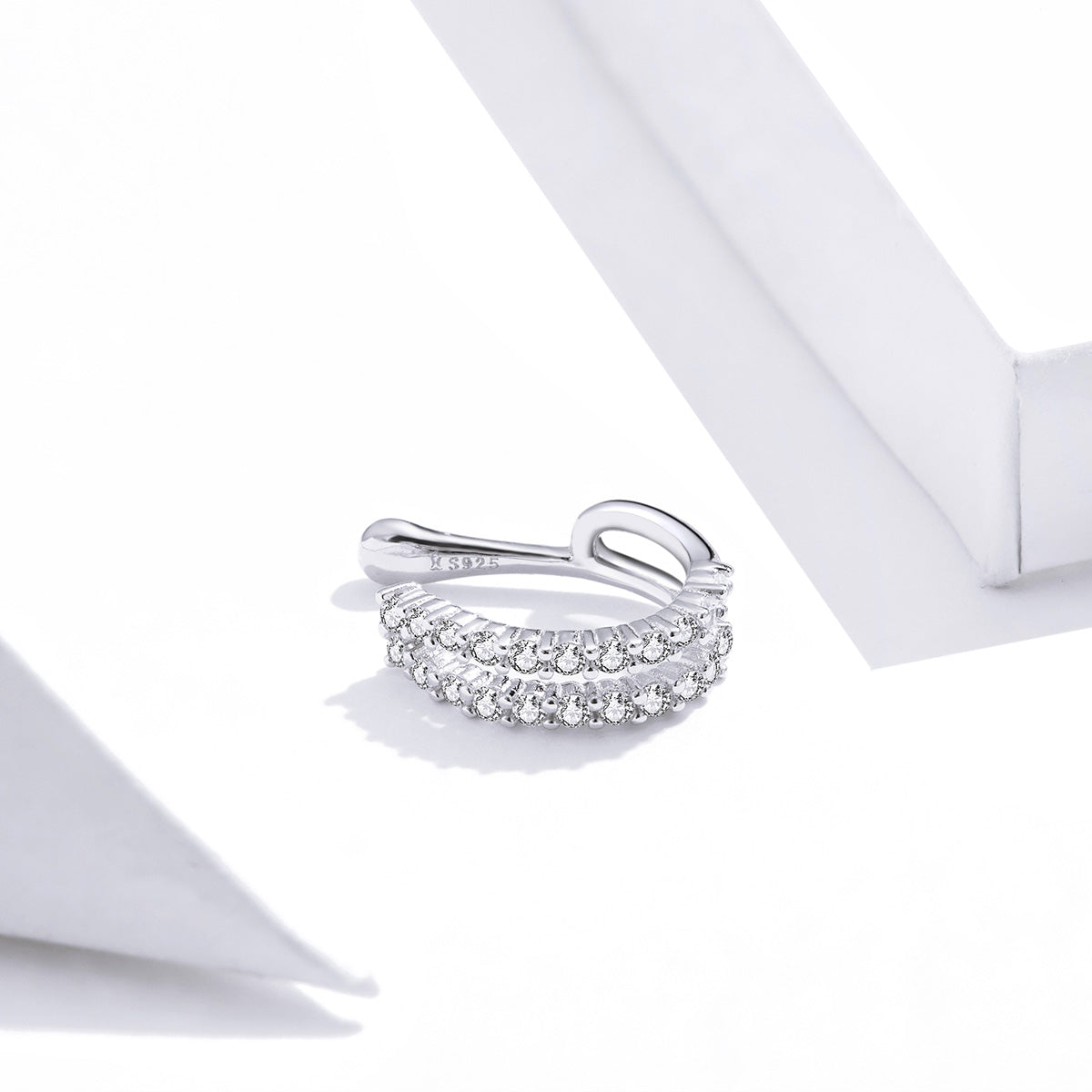 925 Sterling Silver Plated Platinum CZ Earrings