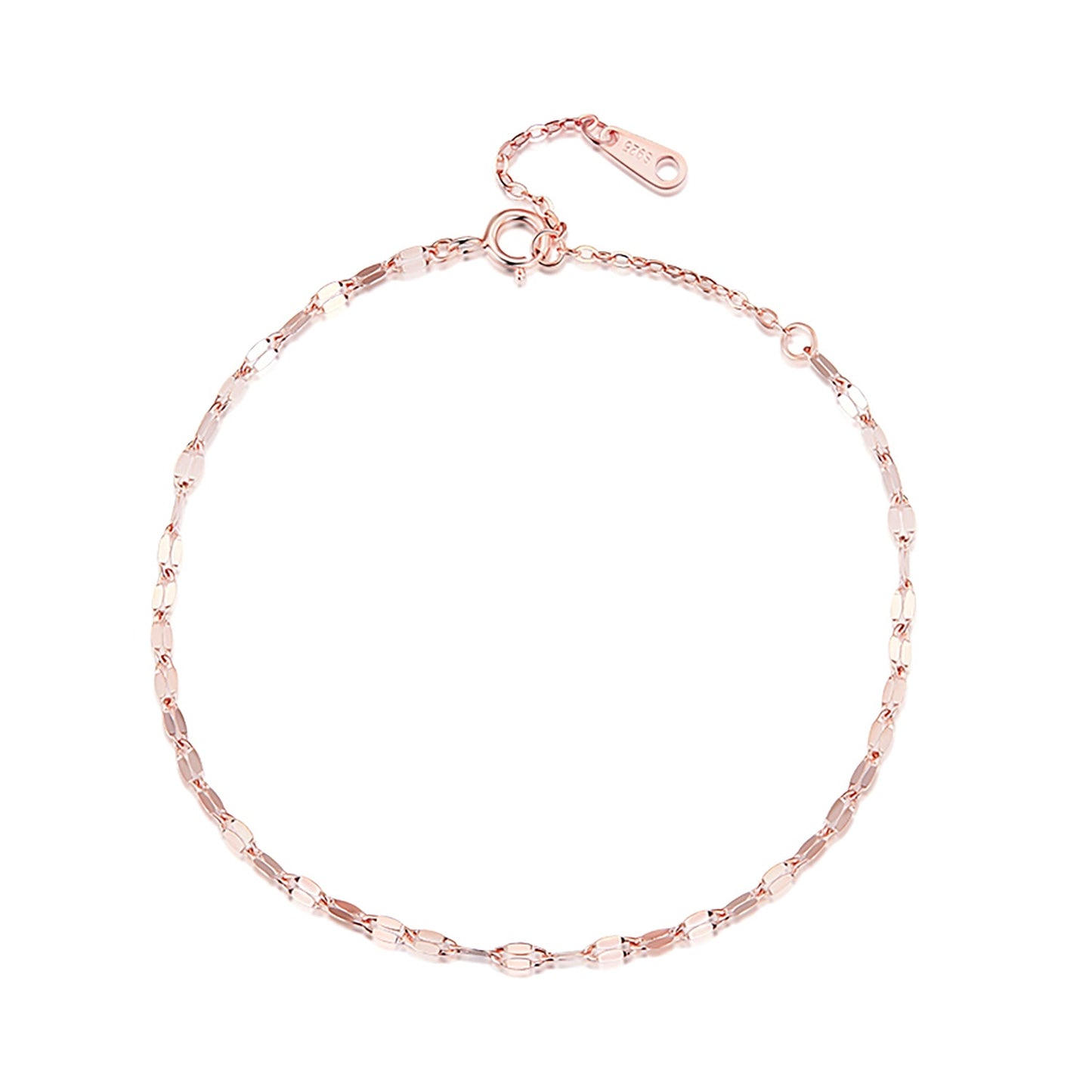 925 Sterling Silver Adjustable Rose Gold Bracelet for Women