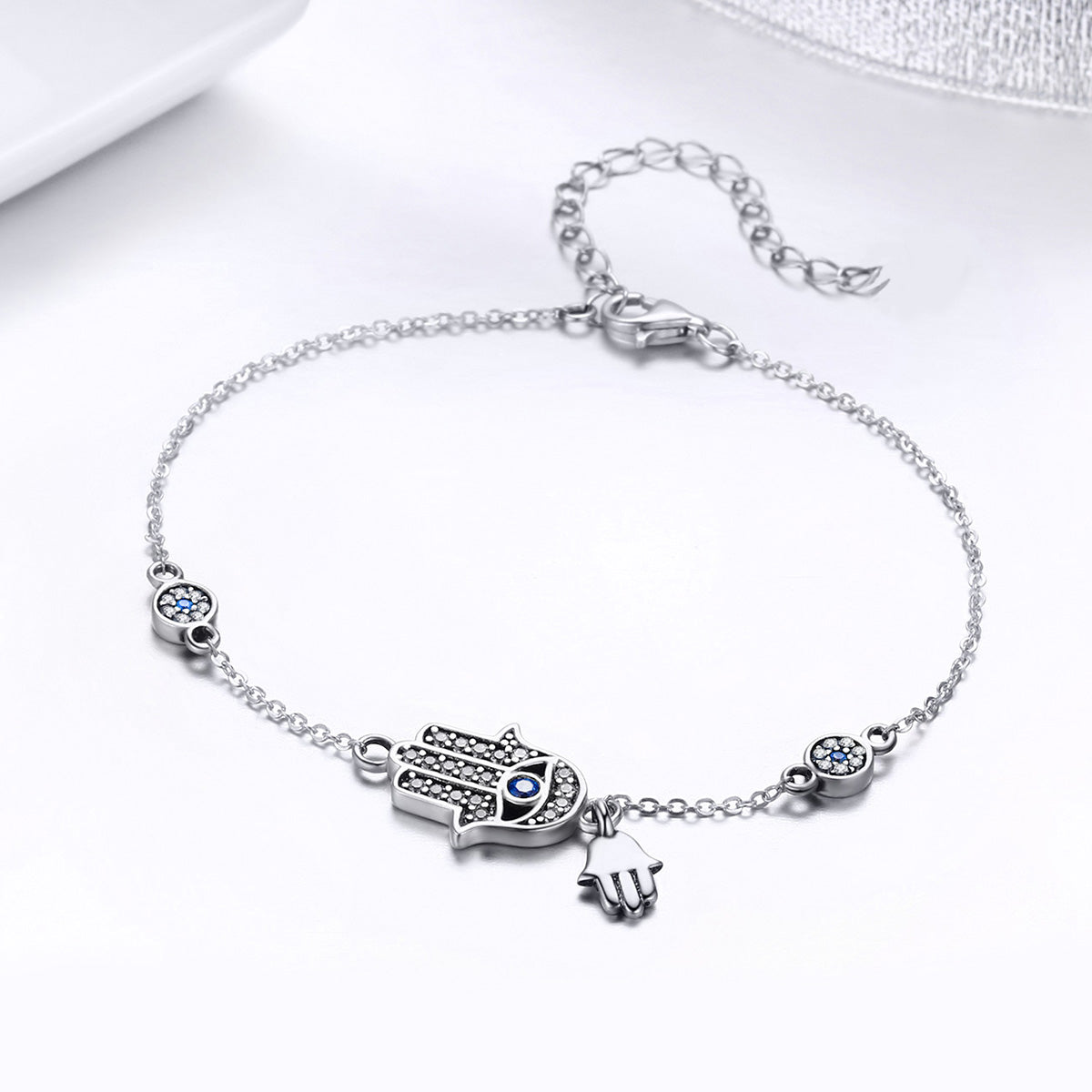 925 Sterling Silver Bracelet 21cm Long with 1.0*1.7cm Charms for Women