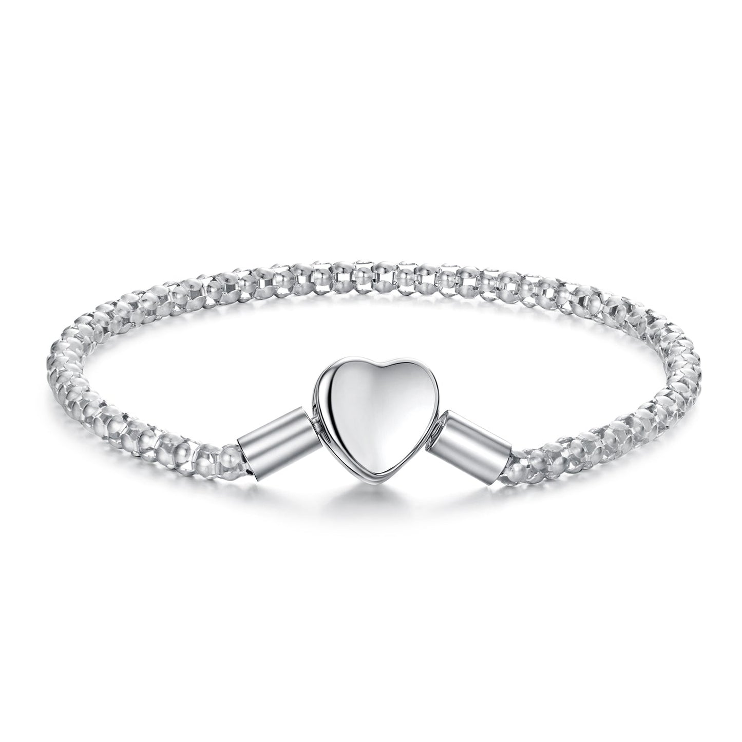 925 Sterling Silver Bracelet 17cm Heart-shaped 1.0cm for Women