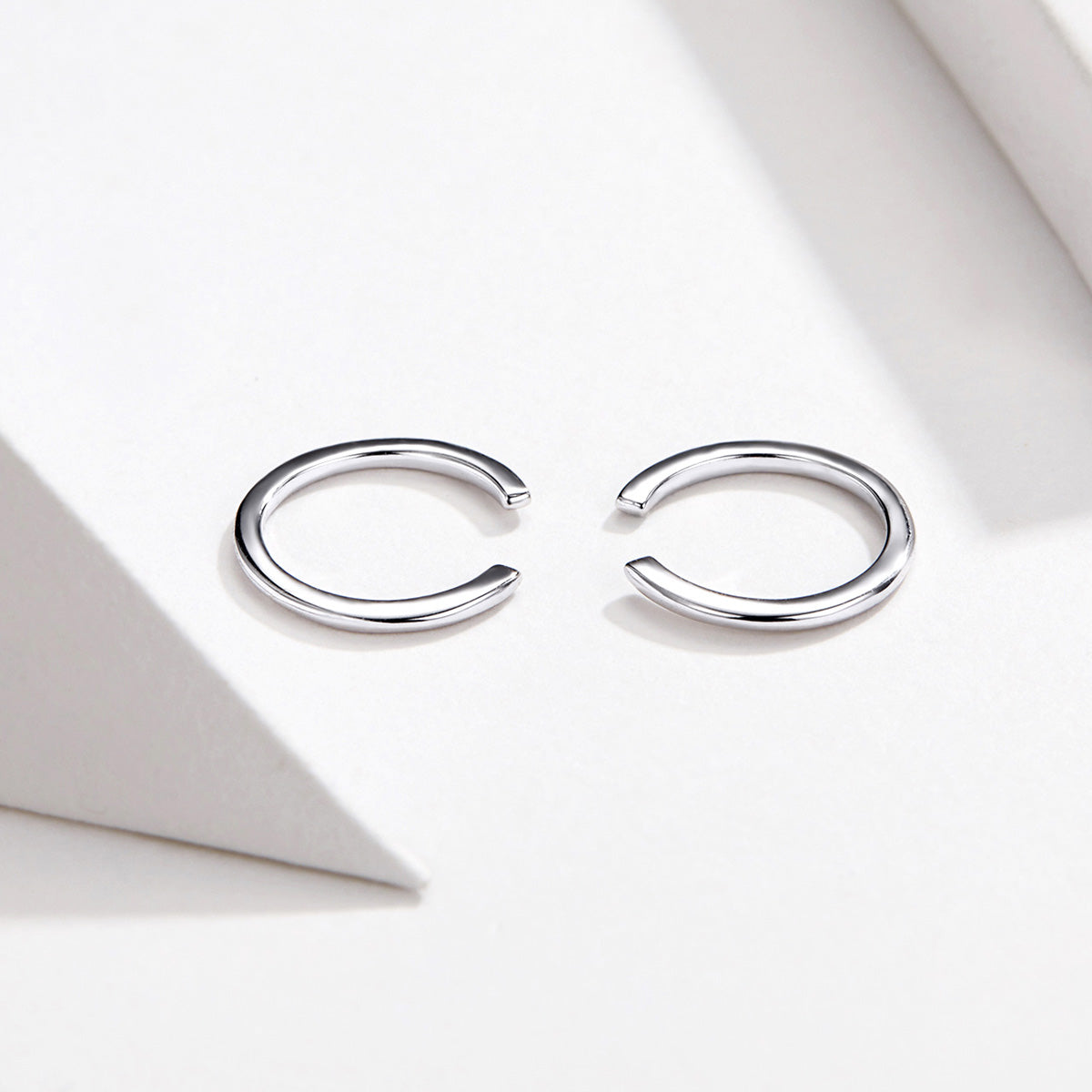 925 Sterling Silver Earrings with Platinum Plating, 1.3cm for Women