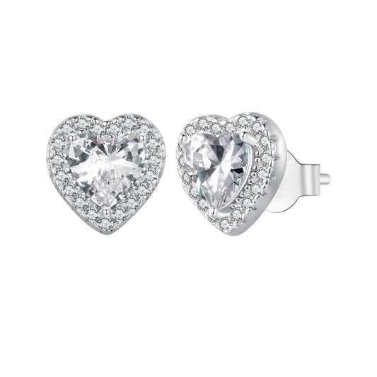 925 Sterling Silver Pavé Setting CZ Earrings
