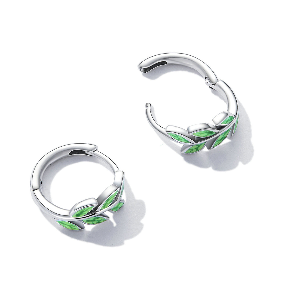 925 Sterling Silver Enamel Oxidized Silver Earrings for Women, 1.2*0.5cm
