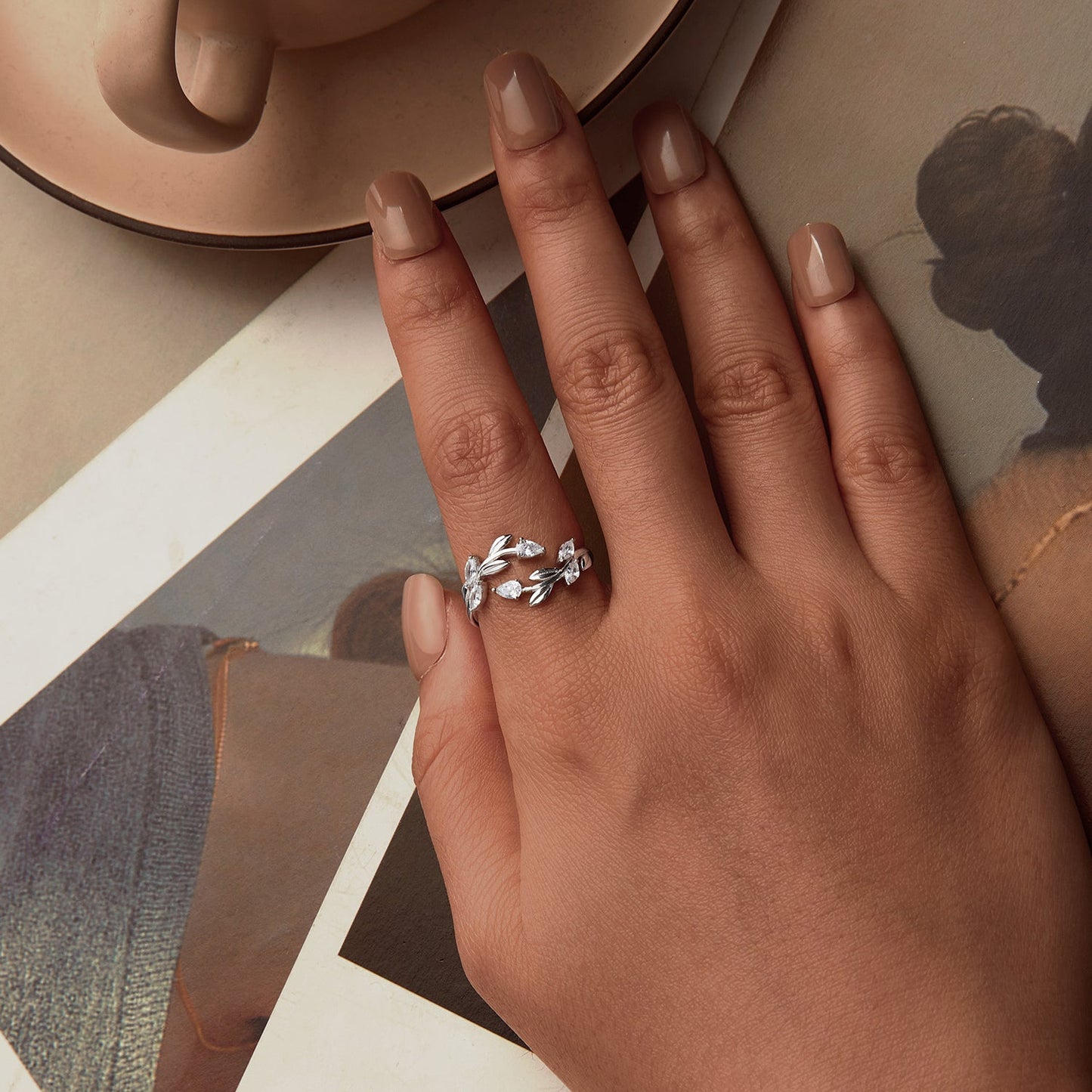 925 Sterling Silver White Gold Plated Pavé Setting CZ Ring for Women