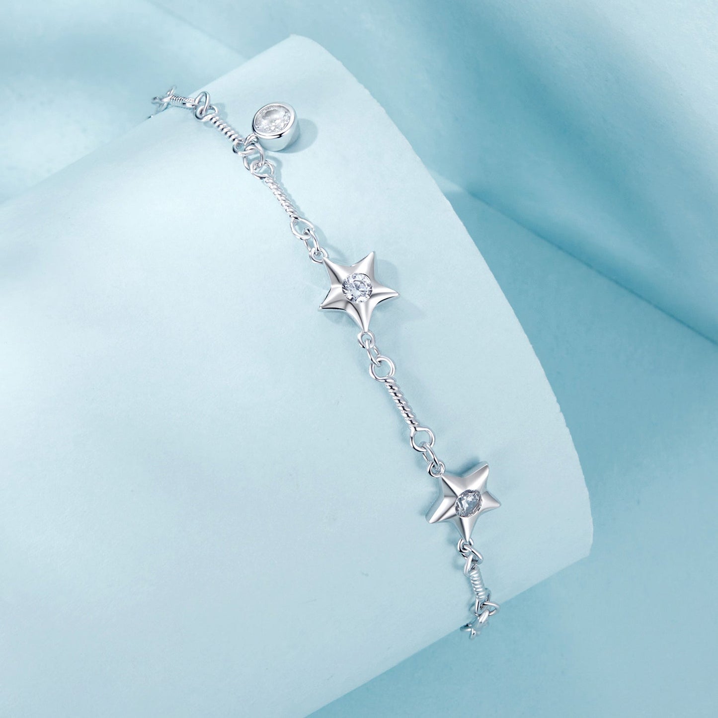 925 Sterling Silver White Gold Plated CZ Bracelet for Women