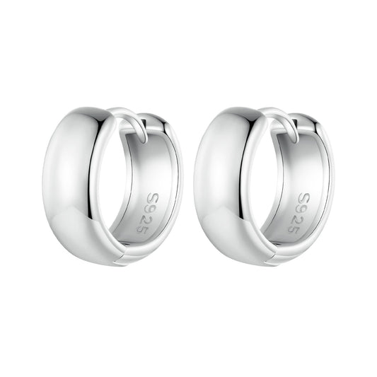 925 Sterling Silver Platinum Plated Earrings 11x5mm for Women