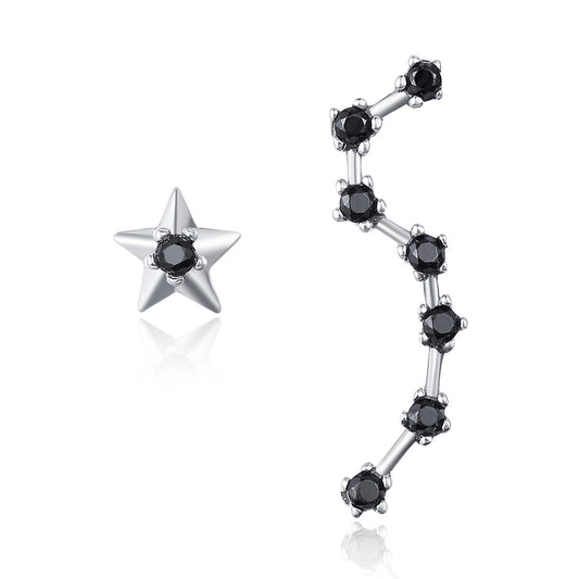 925 Sterling Silver Earrings with Pavé Setting CZ - 2.3cm Height
