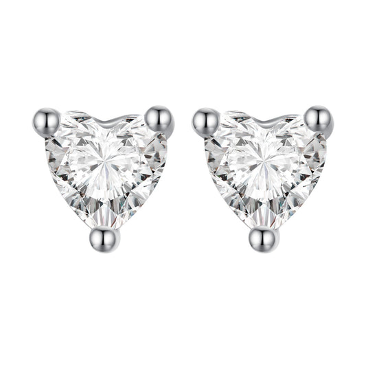 999 Platinum Plated S925 Silver Pavé Setting Earrings for Women