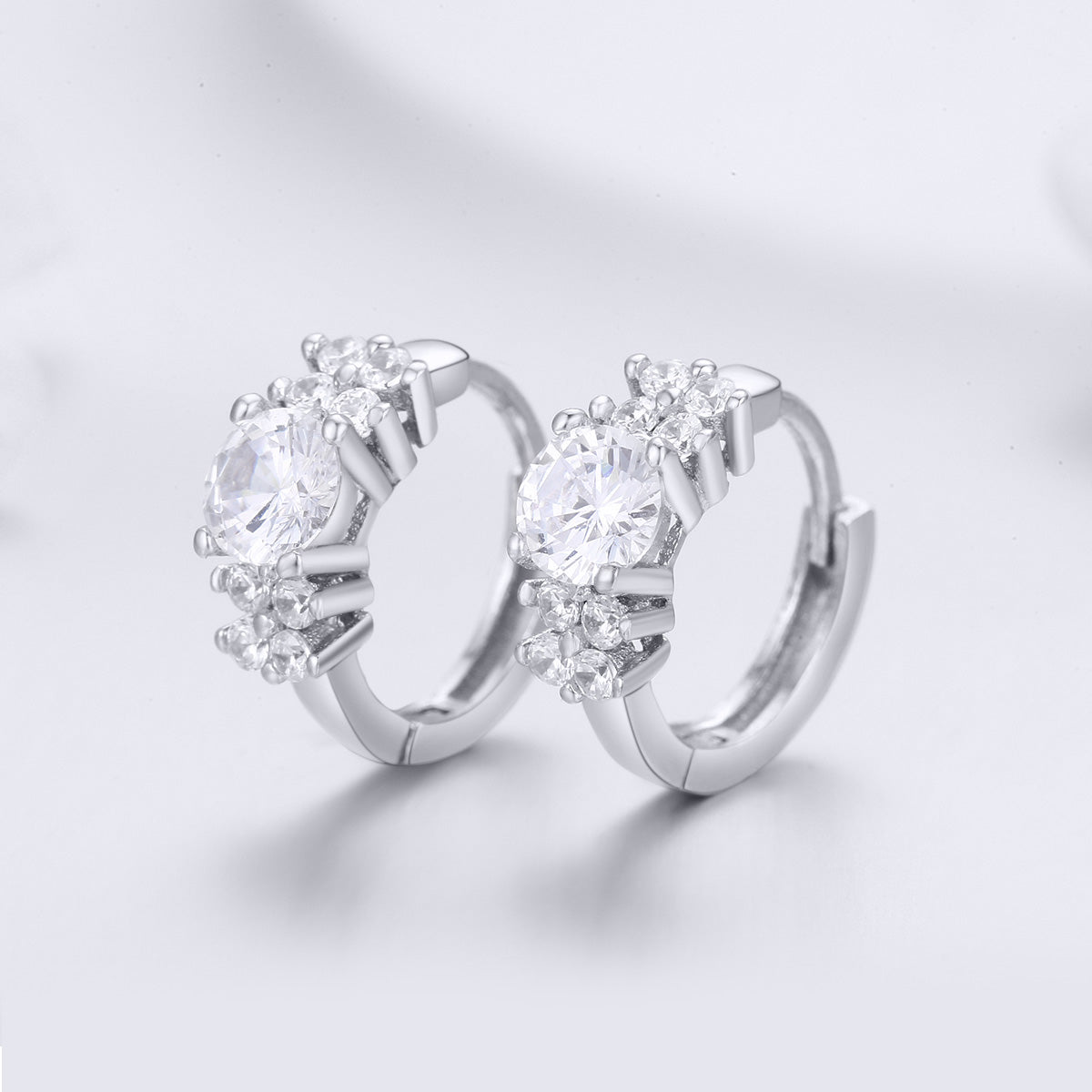925 Sterling Silver Earrings with Pavé Setting and CZ Stone for Women