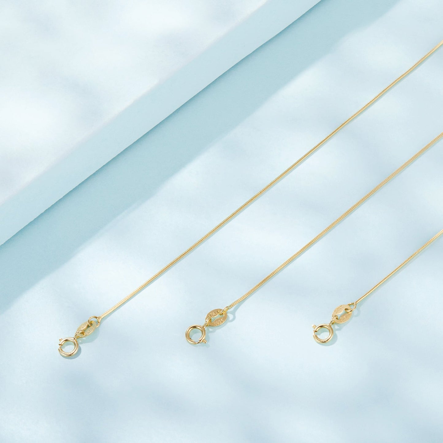 925 Sterling Silver + Plated White Gold 40cm Necklace