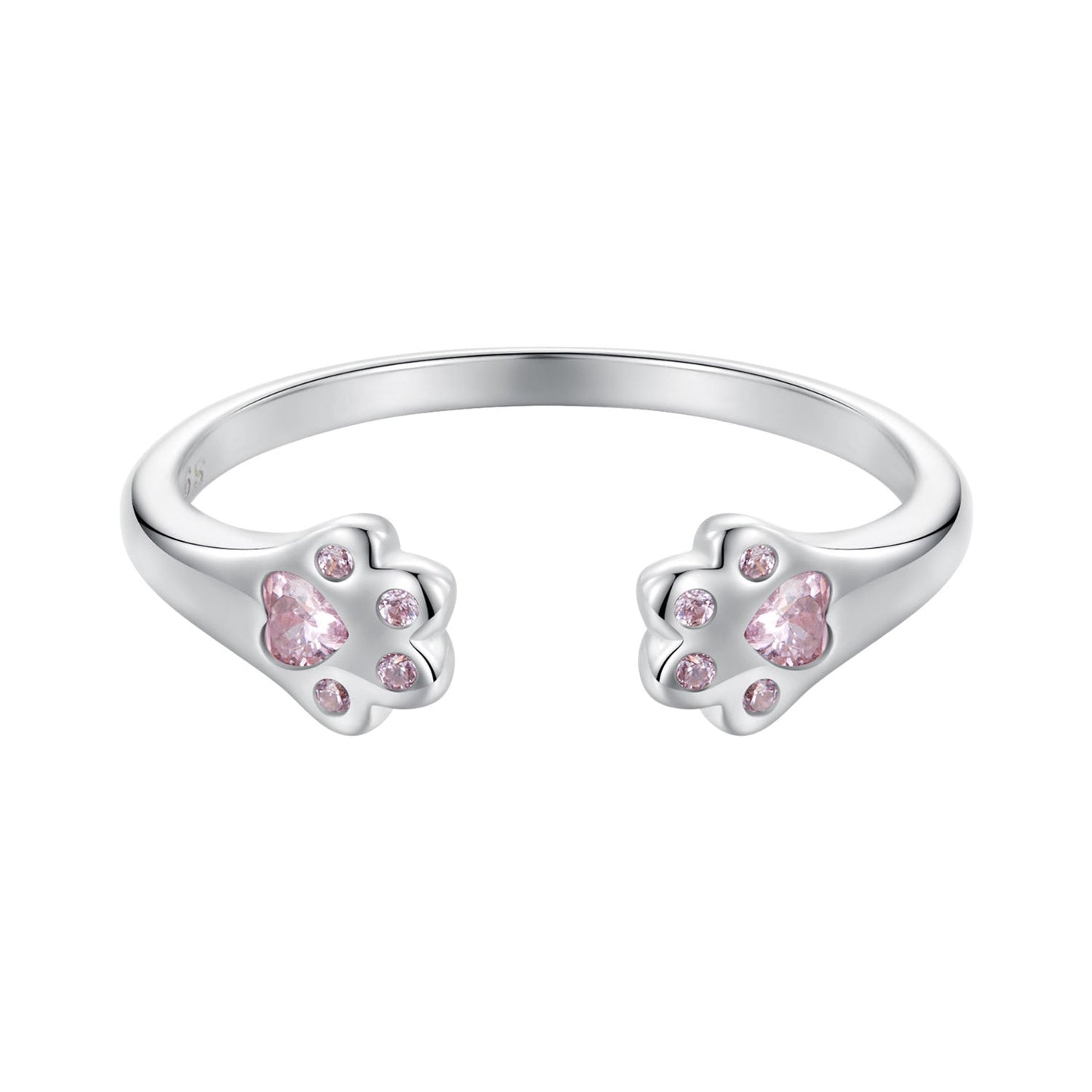 925 Sterling Silver White Gold Plated Pavé Setting CZ Ring