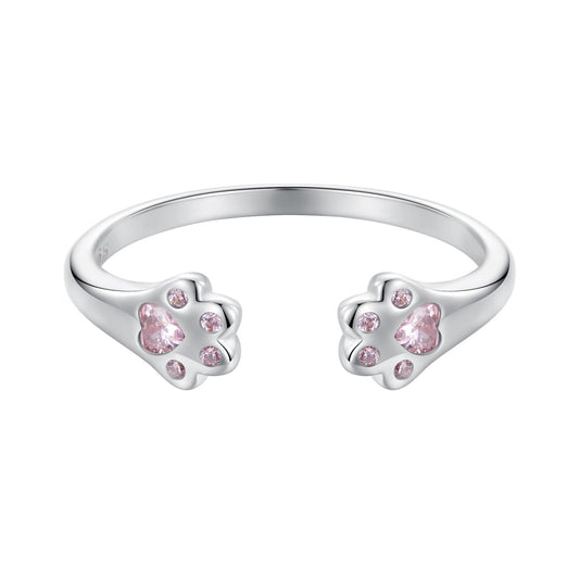 925 Sterling Silver White Gold Plated Pavé Setting CZ Ring