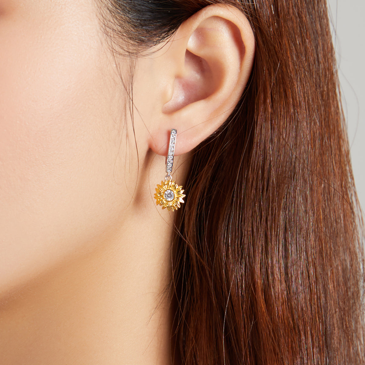 S925 Sterling Silver Plated Gold Pavé Setting CZ Earrings