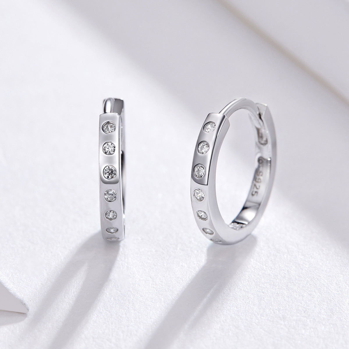 925 Sterling Silver Earrings with Pavé Setting CZ for Women