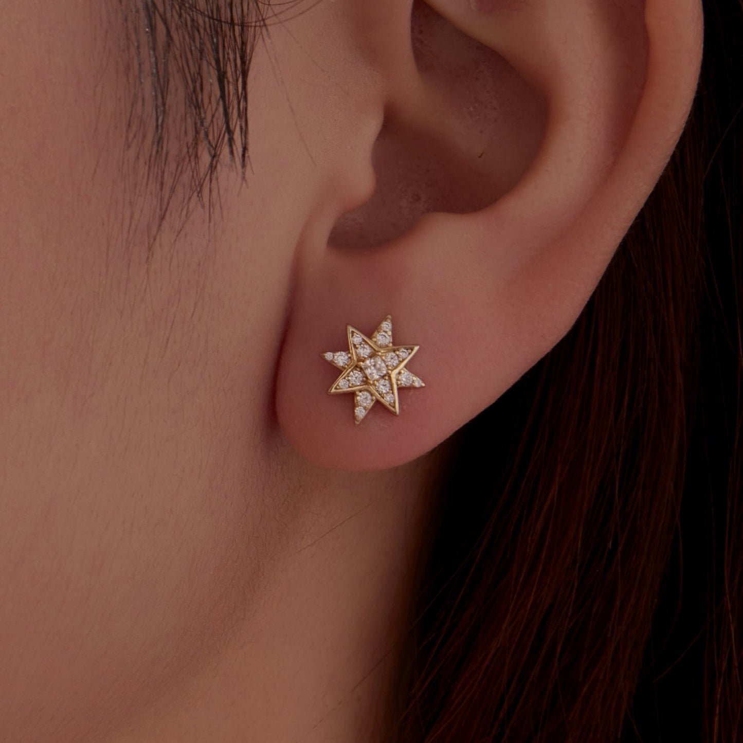 925 Sterling Silver Pavé Setting Gold Plated Earrings