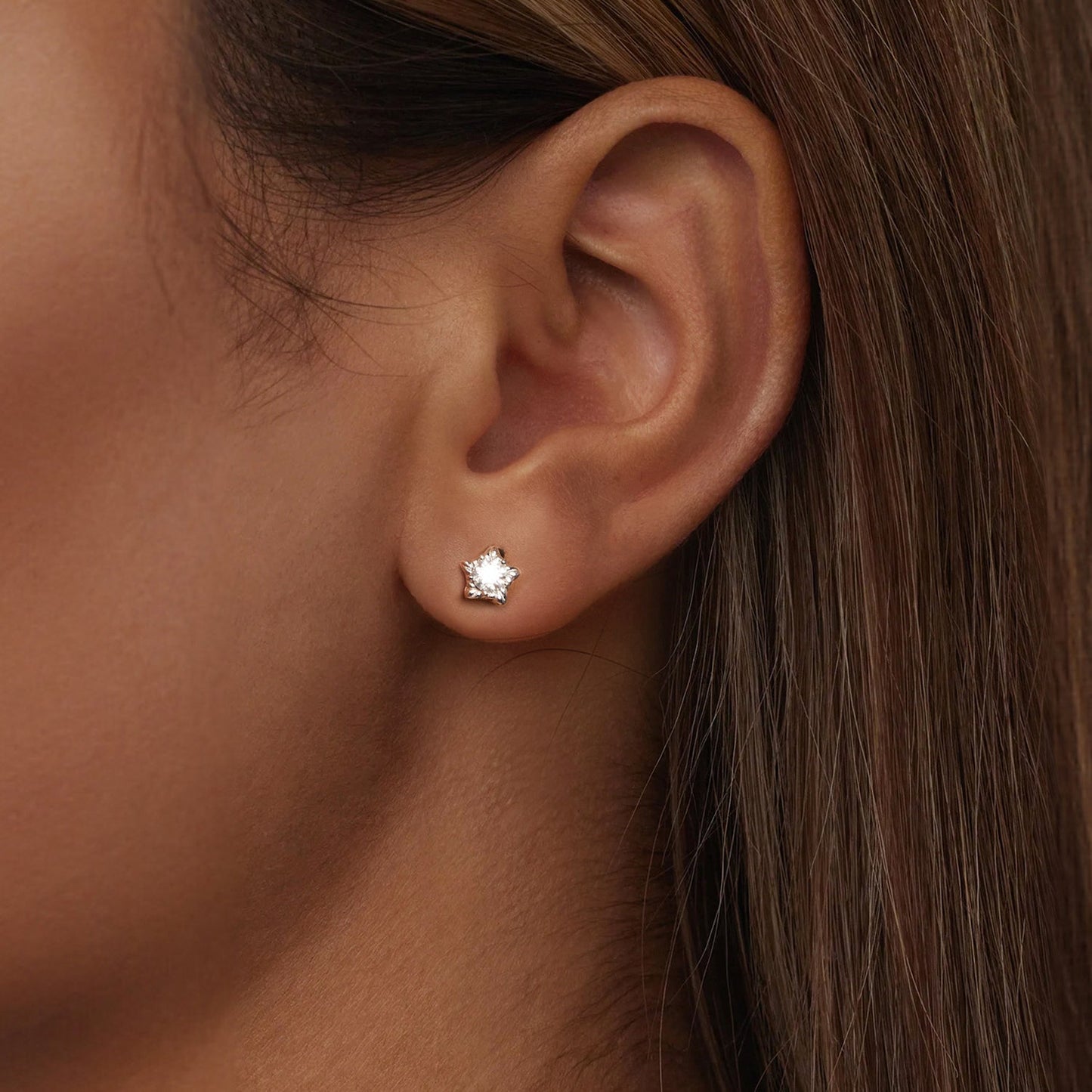 925 Sterling Silver Moissanite Stud Earrings 5mm for Women