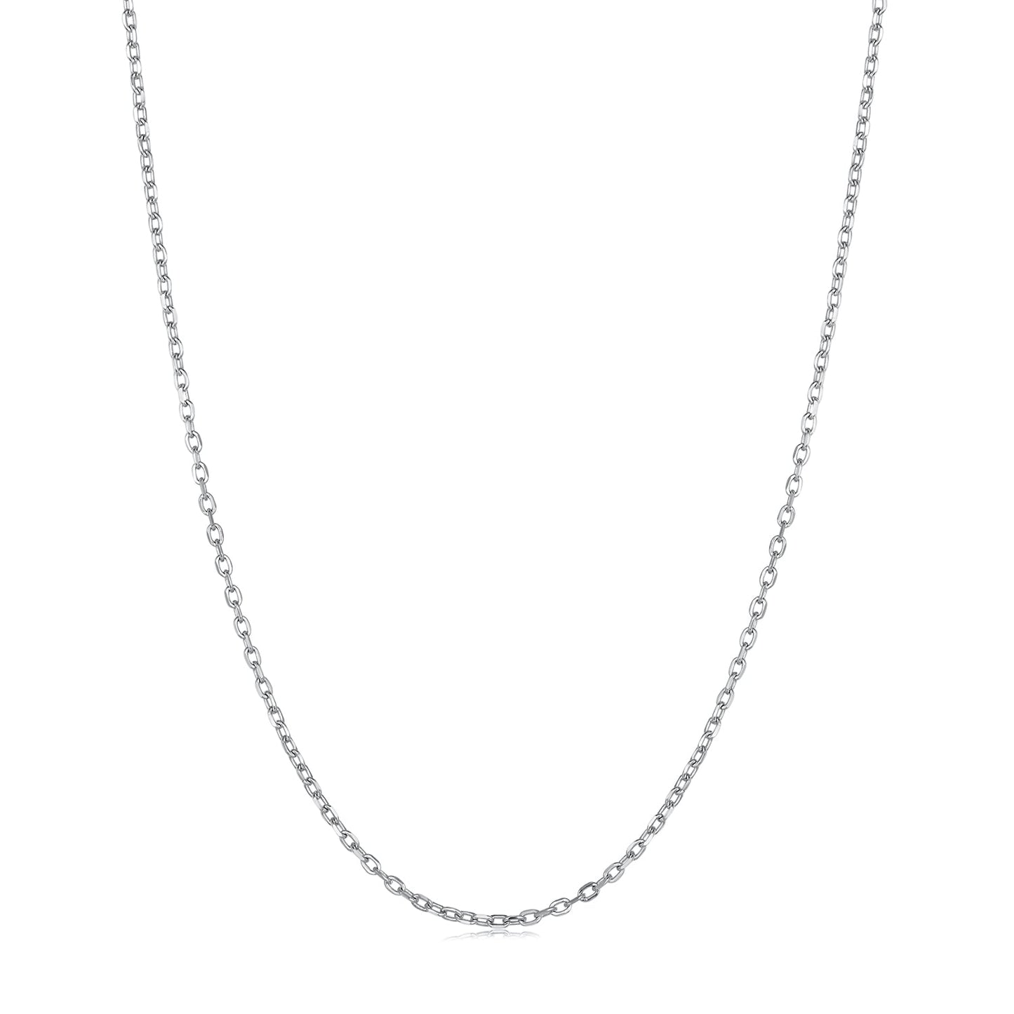 925 Sterling Silver Plated Platinum 45cm + 5cm Necklace for Women