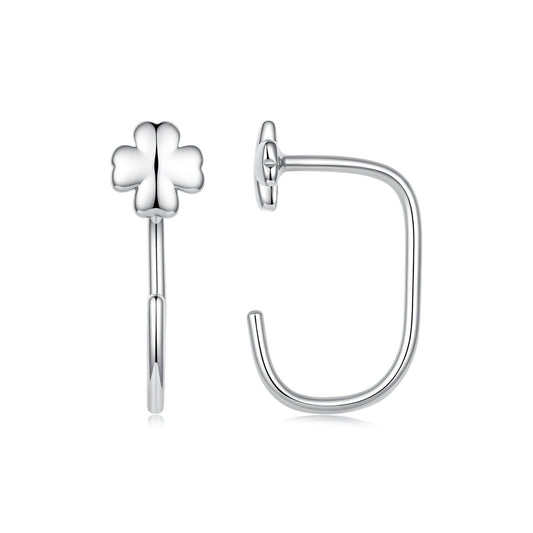 S925 Silver Brass and White Gold Plated 1.4cm Earrings for Women