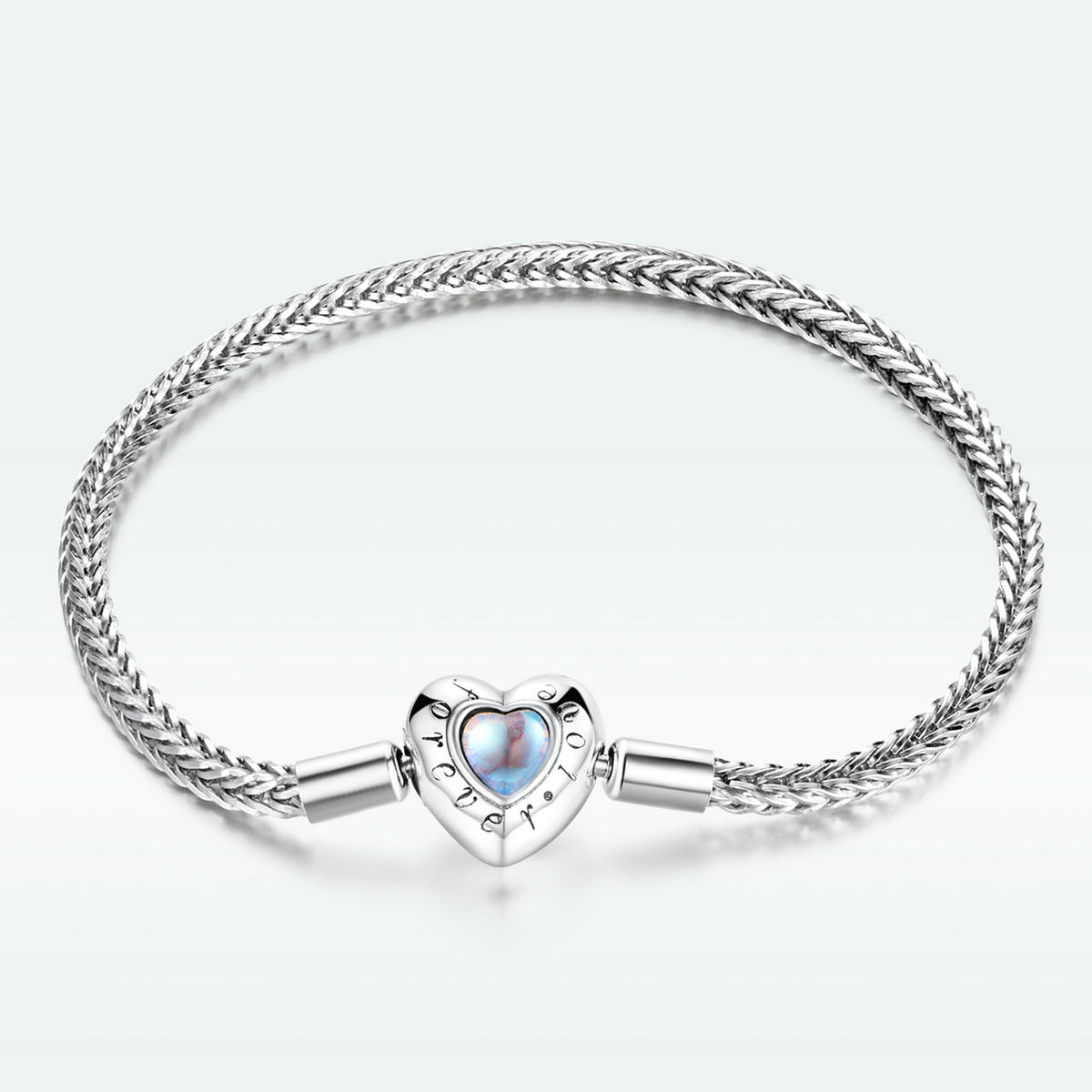 925 Sterling Silver Moonstone Bracelet 17cm for Women