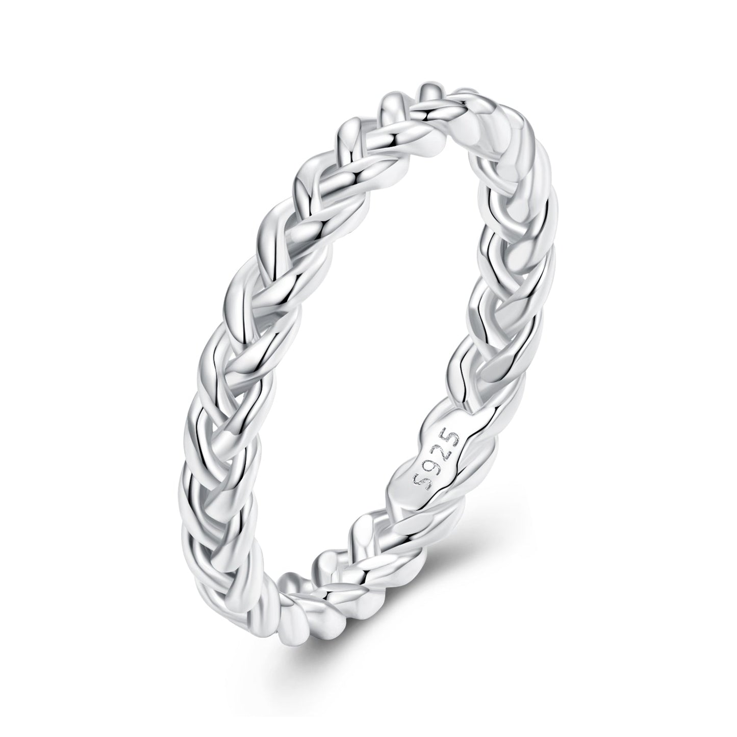 925 Sterling Silver Plated Platinum Ring Size 6 for Women