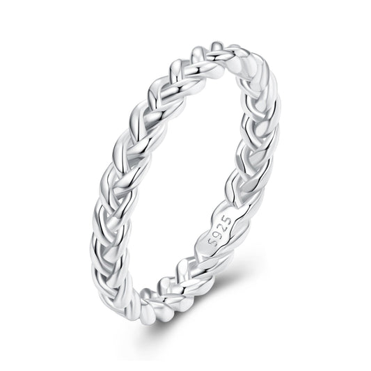 925 Sterling Silver Plated Platinum Ring Size 6 for Women