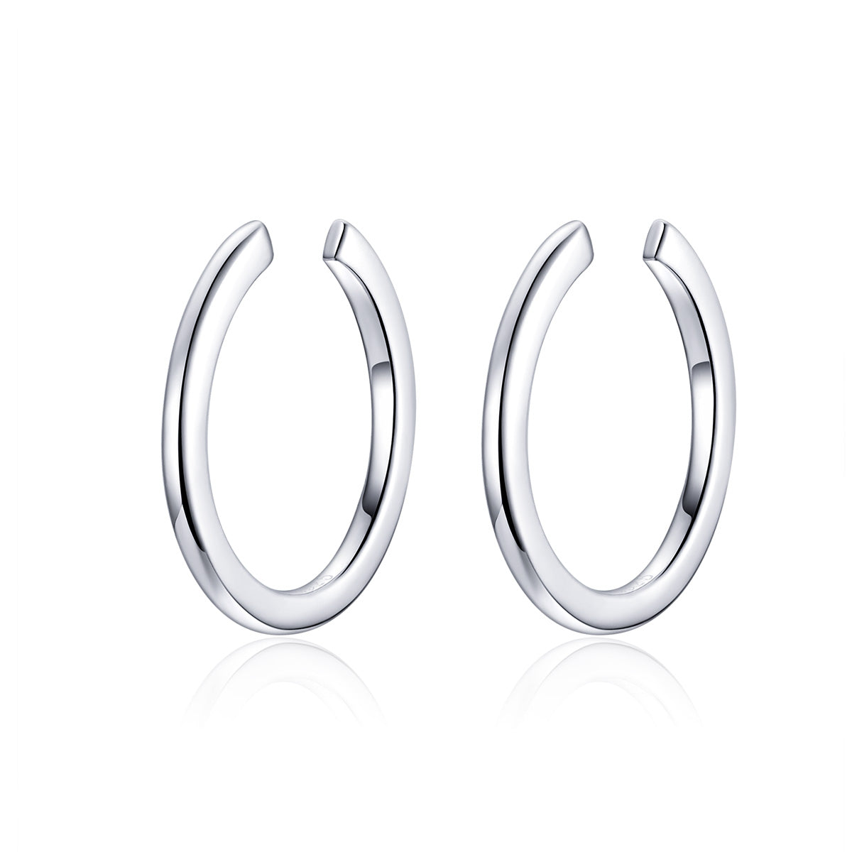 925 Sterling Silver Earrings with Platinum Plating, 1.3cm for Women