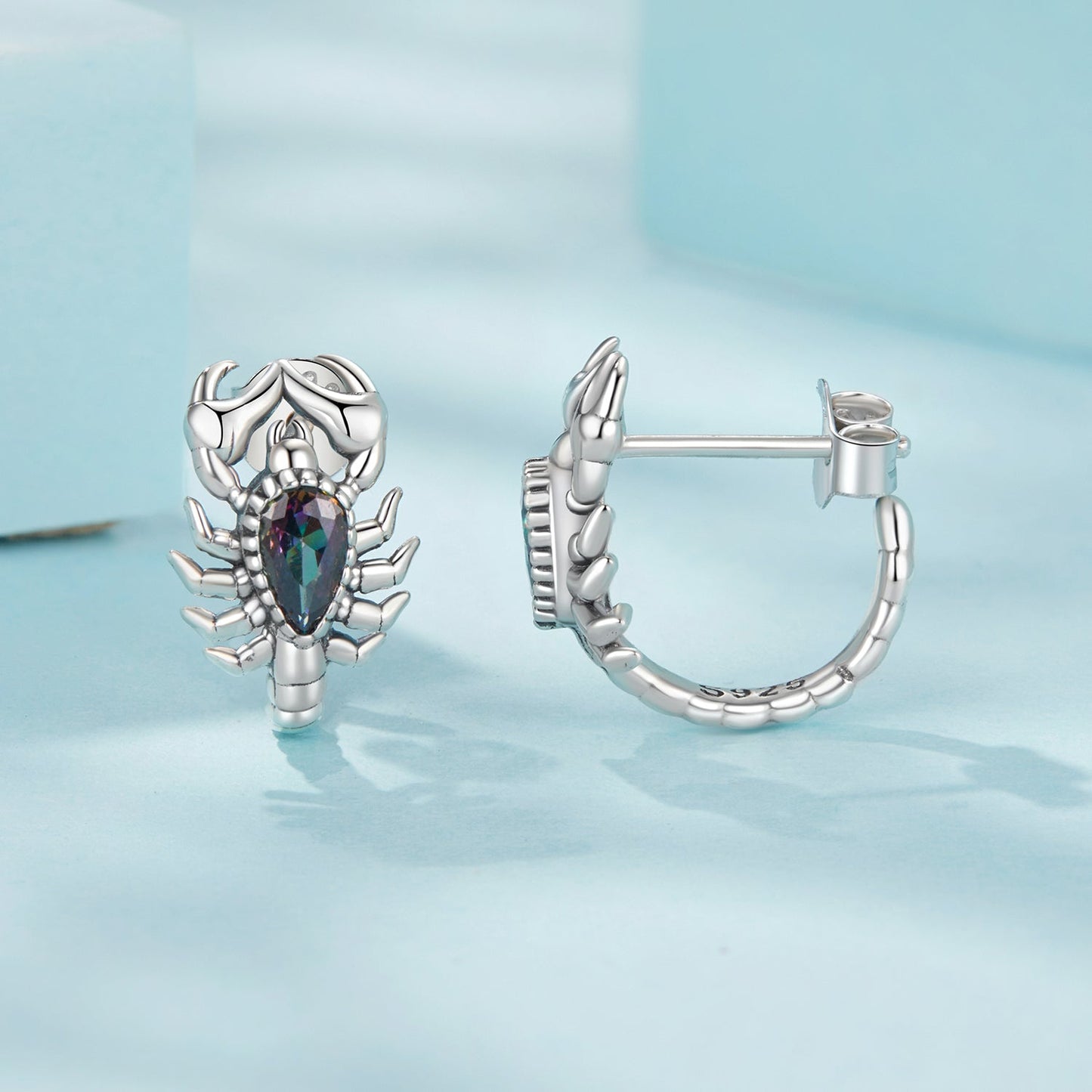925 Sterling Silver Oxidized Earrings with Pavé CZ for Women