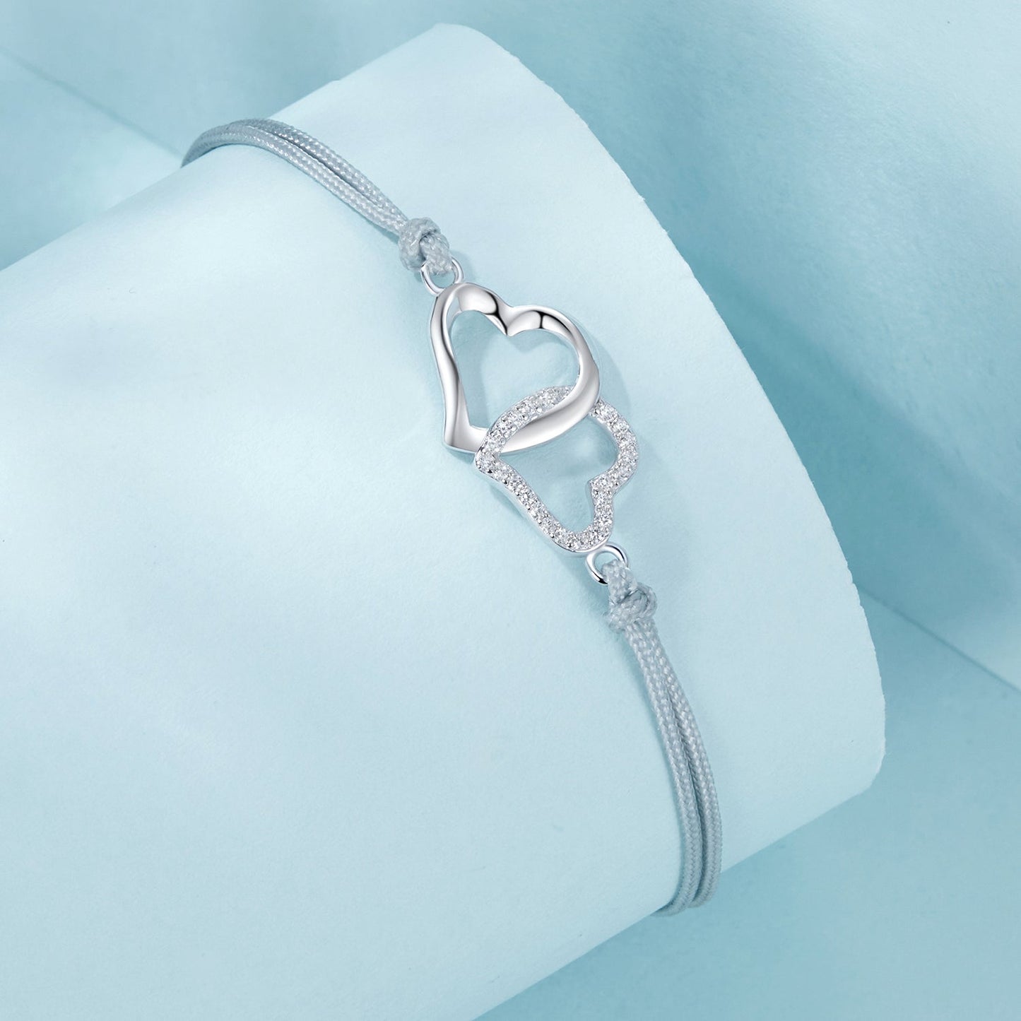 925 Sterling Silver Bracelet with Pavé Setting CZ, 170+50mm Length, White Gold Plated for Women