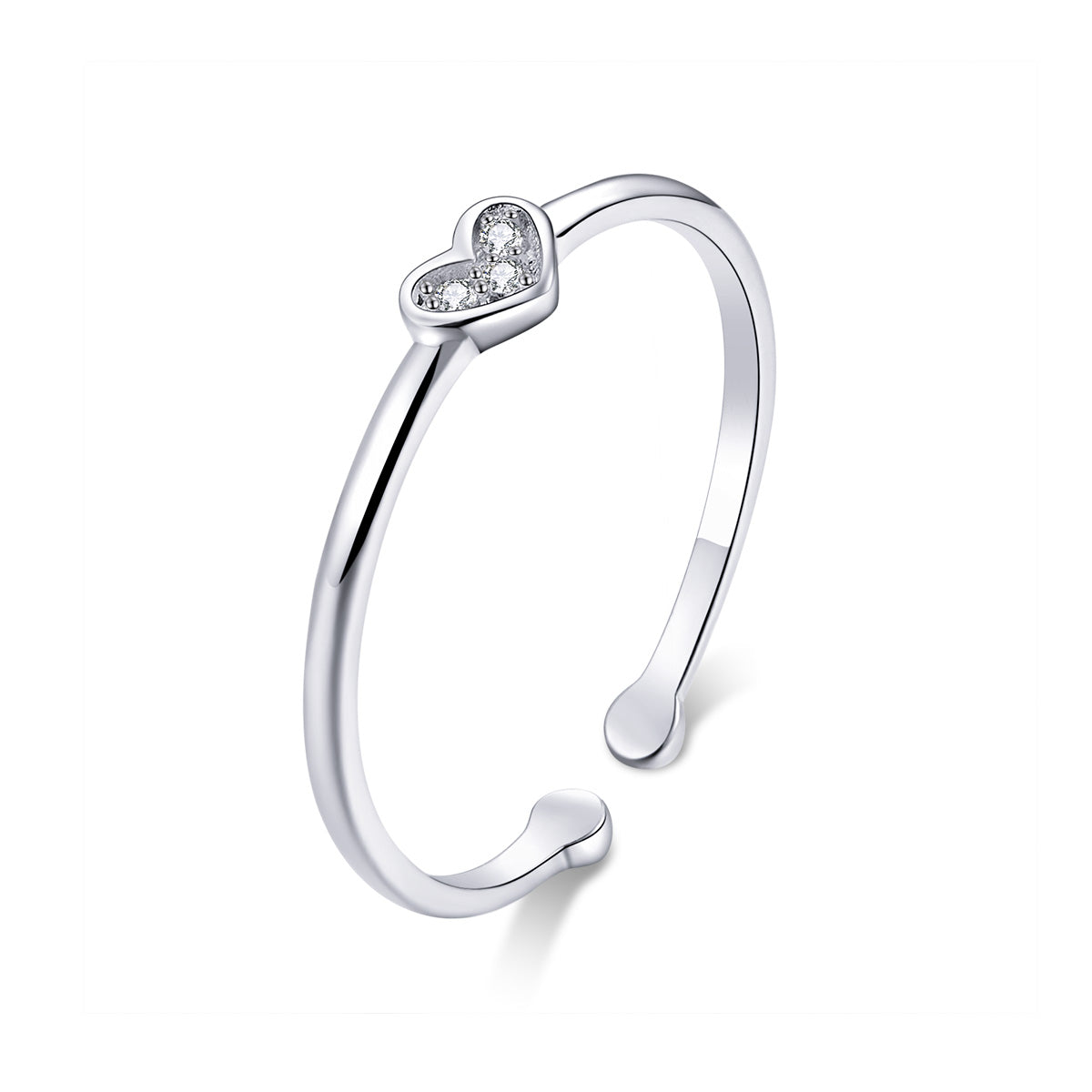 925 Sterling Silver Plated Platinum Pavé Setting CZ Ring