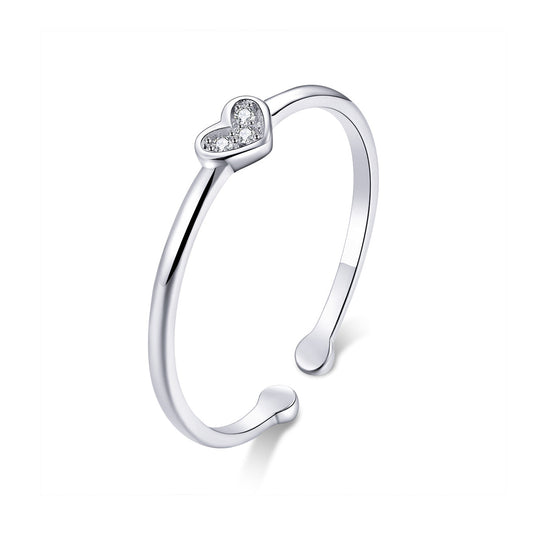 925 Sterling Silver Plated Platinum Pavé Setting CZ Ring
