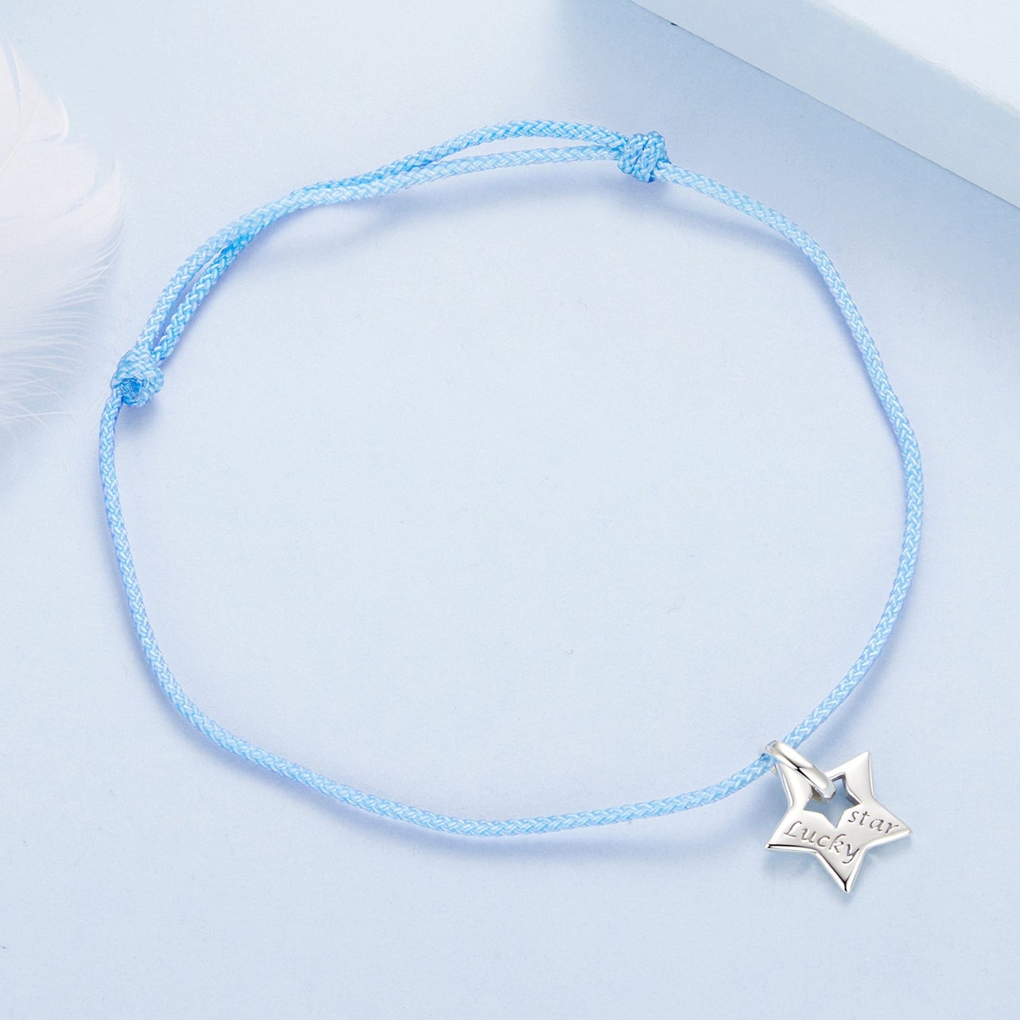 925 Sterling Silver Adjustable Cotton Rope Bracelet for Women
