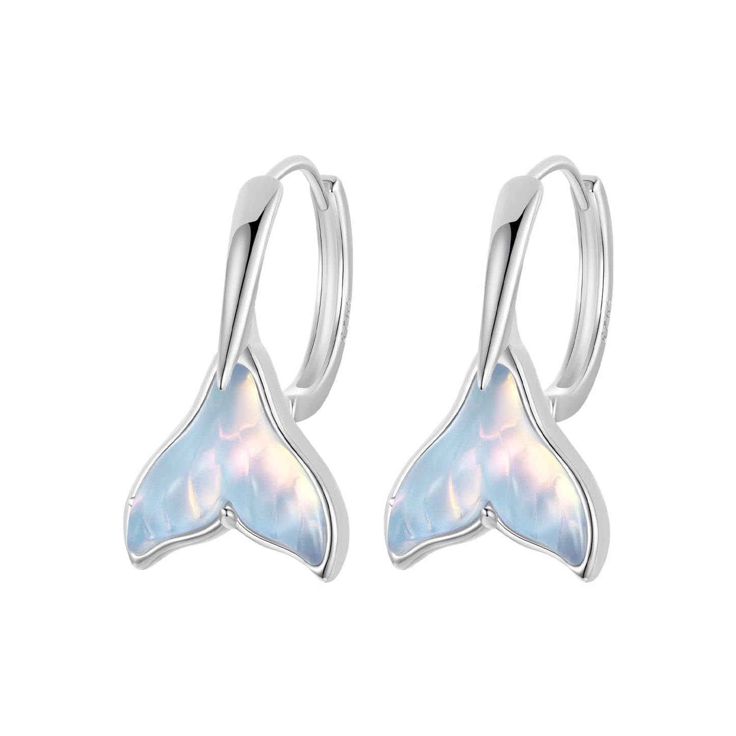 925 Sterling Silver Transparent Glass Earrings for Women