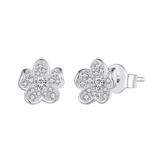 S925 Sterling Silver Pavé Setting CZ Earrings