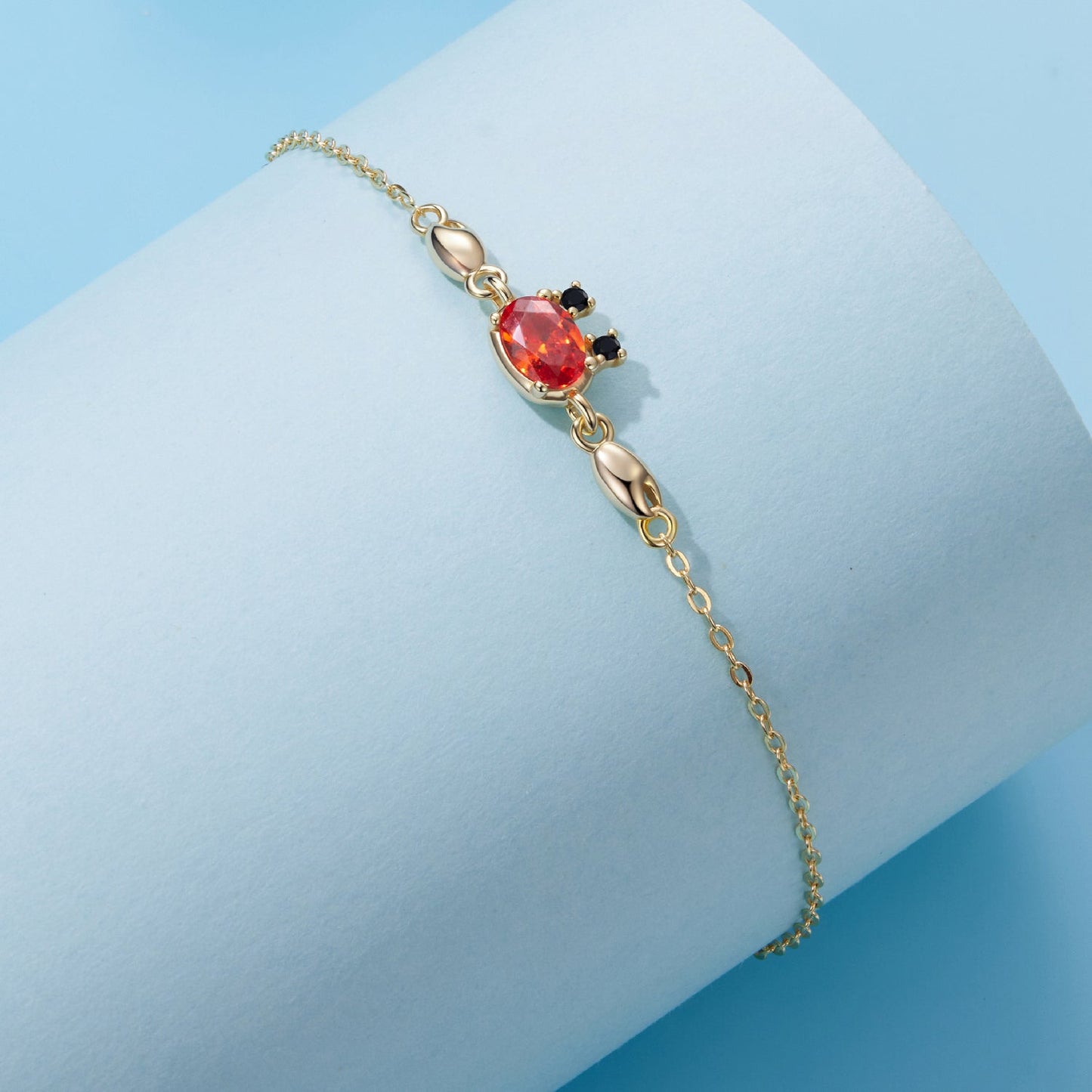 925 Sterling Silver Gold Plated CZ Bracelet 15+6cm for Women
