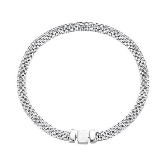 925 Sterling Silver Plated Platinum 17.0 Size Bracelet for Women