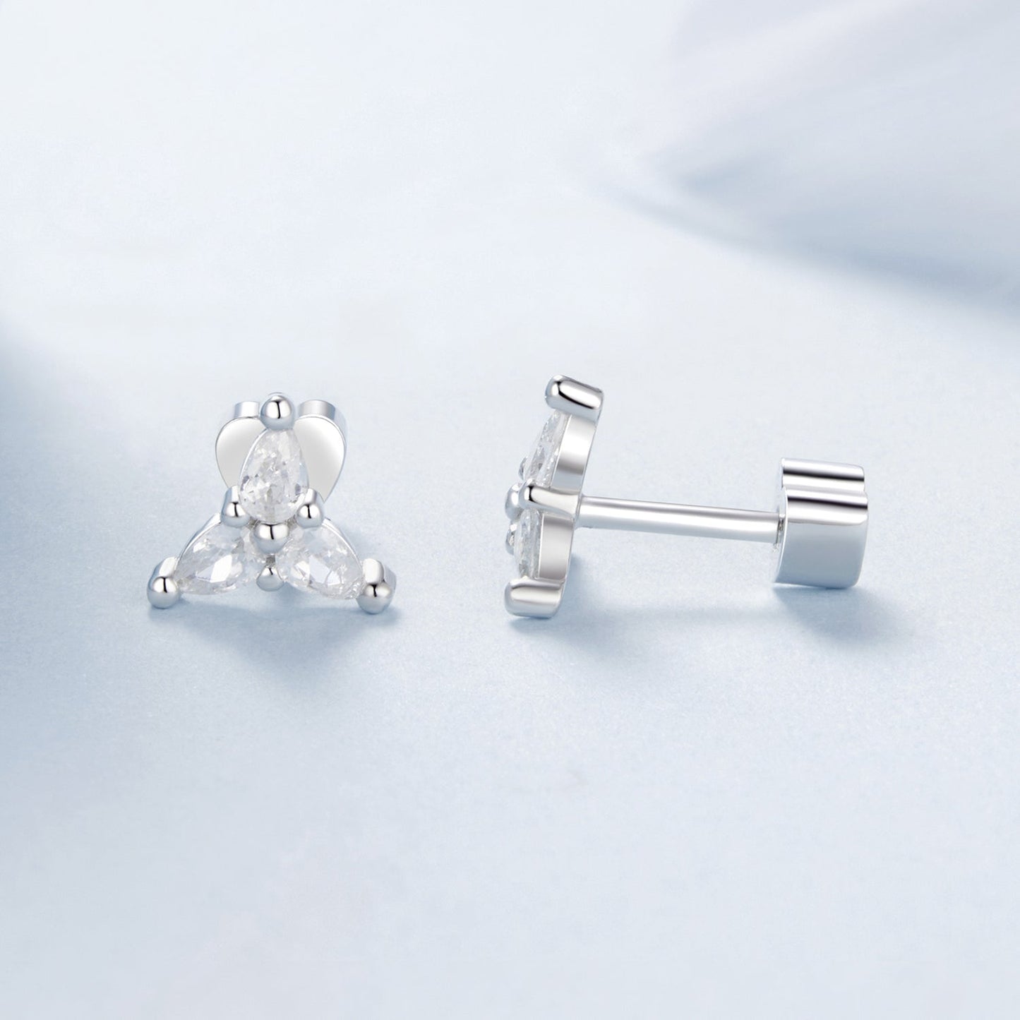 925 Sterling Silver Earrings with Pavé Setting CZ