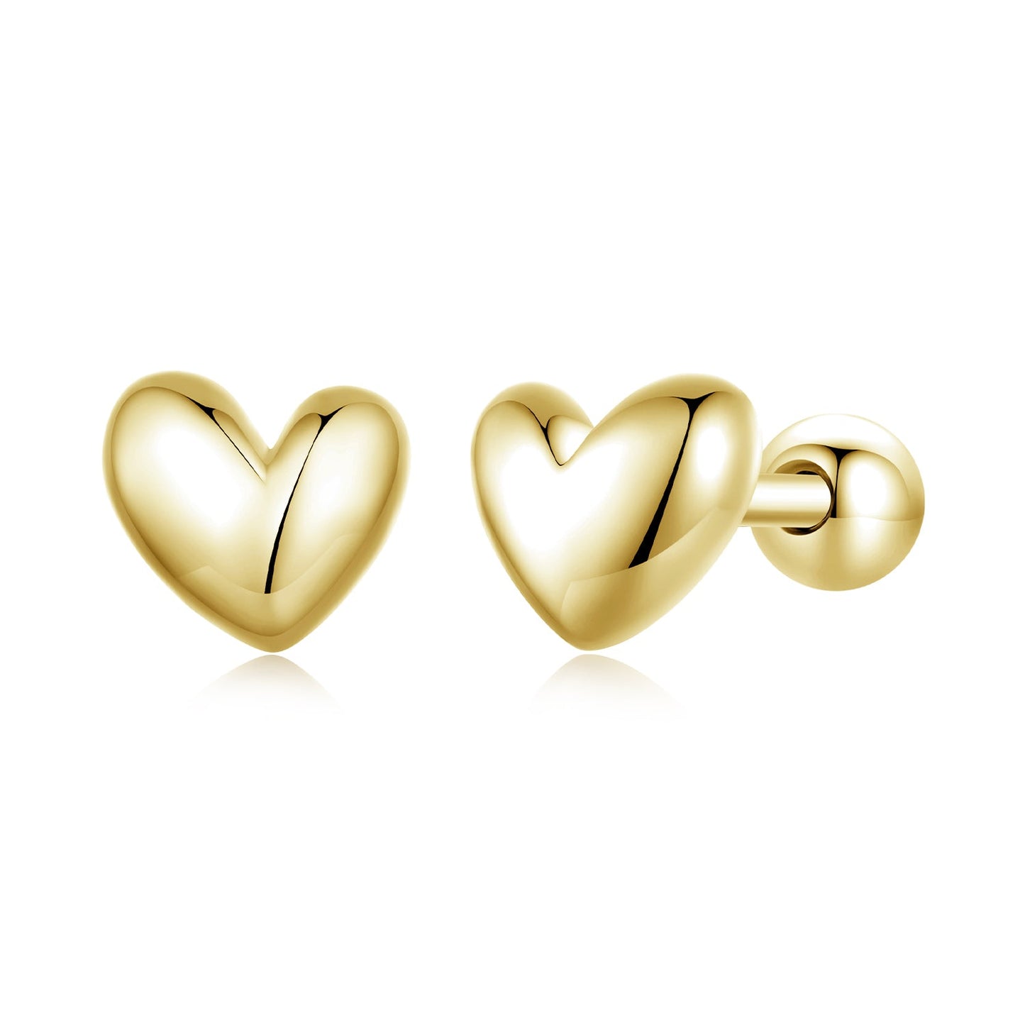925 Sterling Silver Plated Platinum 5mm Earrings for Women