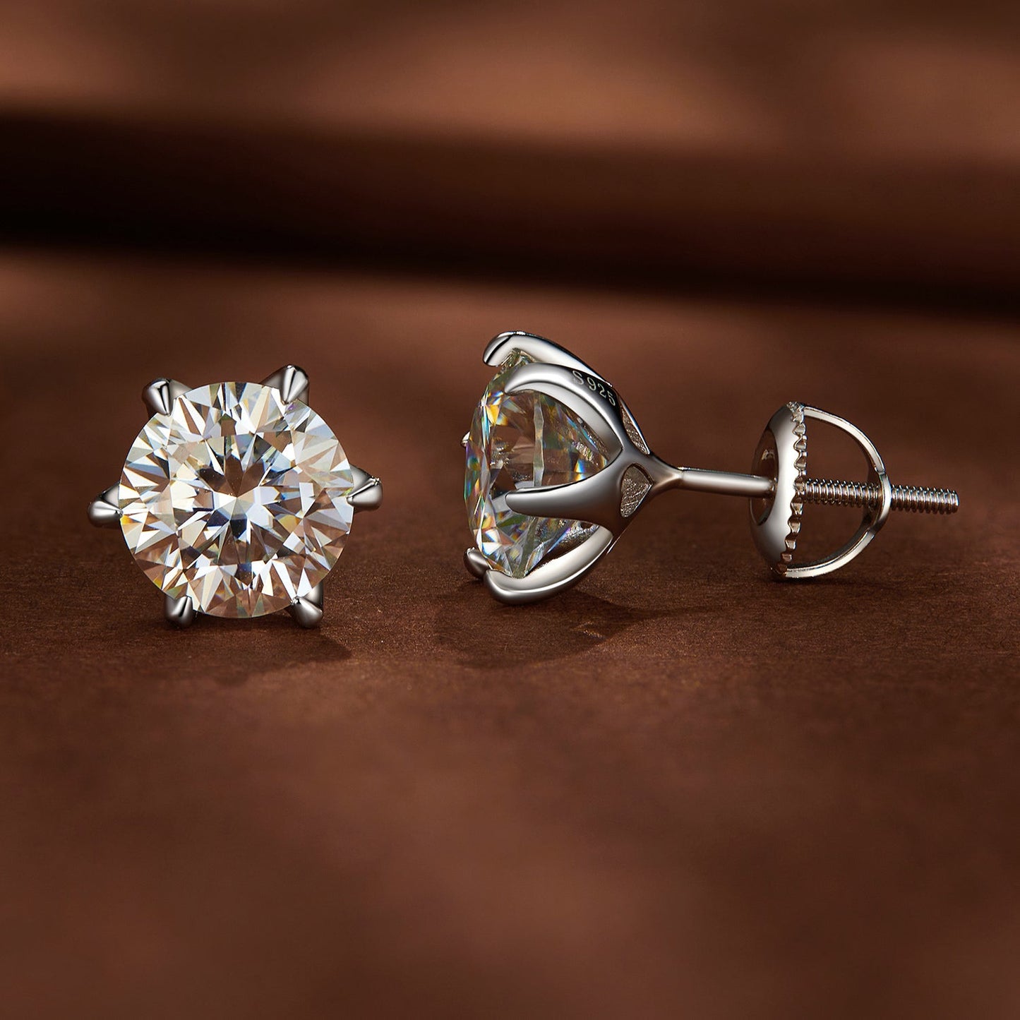 S925 Sterling Silver 2.00 Carat Moissanite Earrings for Women
