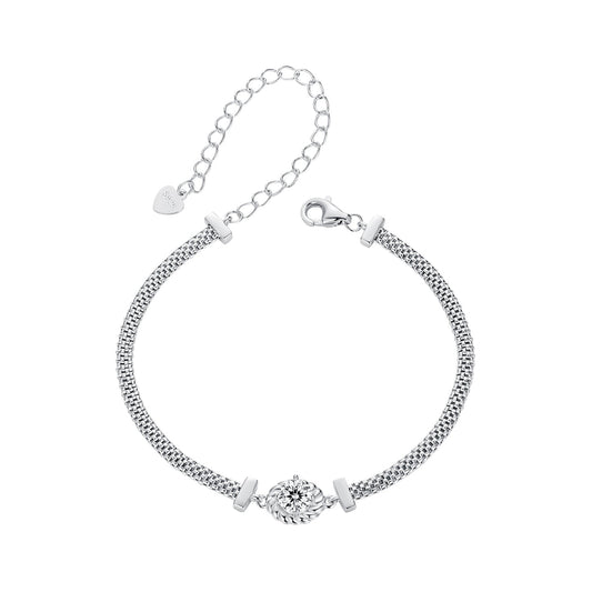925 Sterling Silver 0.5 Carat Moissanite White Gold Plated Bracelet for Women