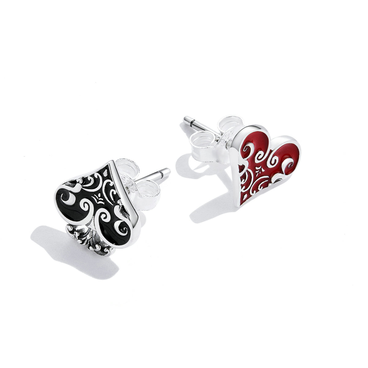 S925 Sterling Silver Oxidized Earrings with Enamel - Perfect for Any Occasion