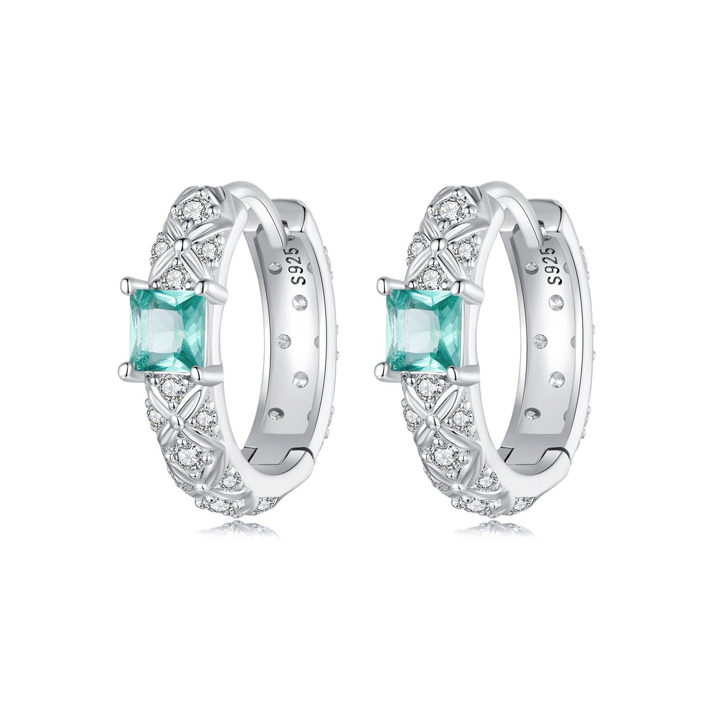 925 Sterling Silver Pavé Setting CZ Earrings for Women