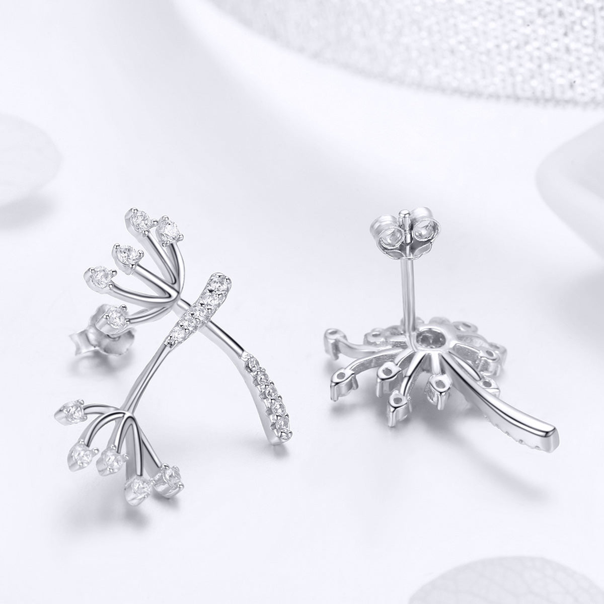 925 Sterling Silver Jewelry Set with Pavé Setting CZ, 2.0*1.4cm