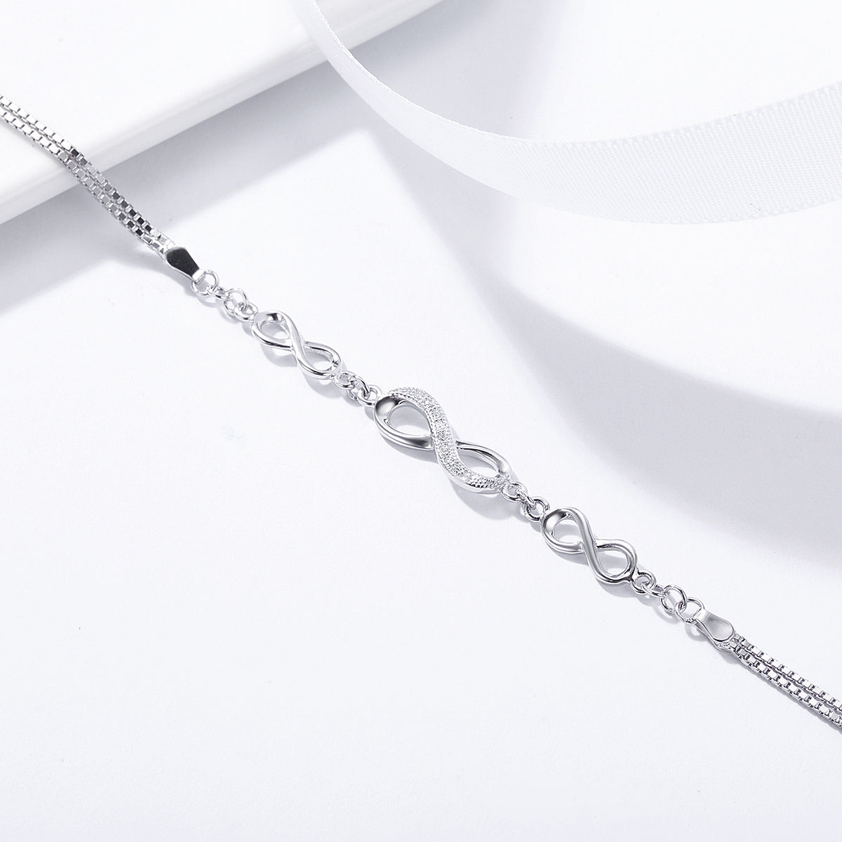925 Sterling Silver Bracelet 22CM for Women