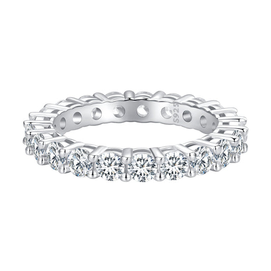 925 Sterling Silver Moissanite 0.1ct Ring Size 6 for Women