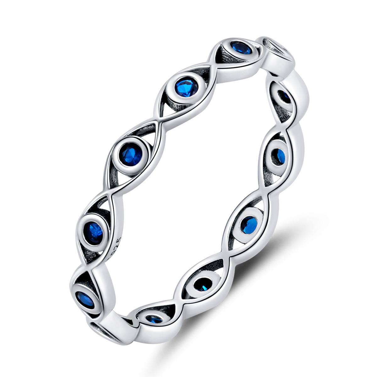 925 Sterling Silver Oxidized CZ Pavé Setting Ring Size 6.0 for Women
