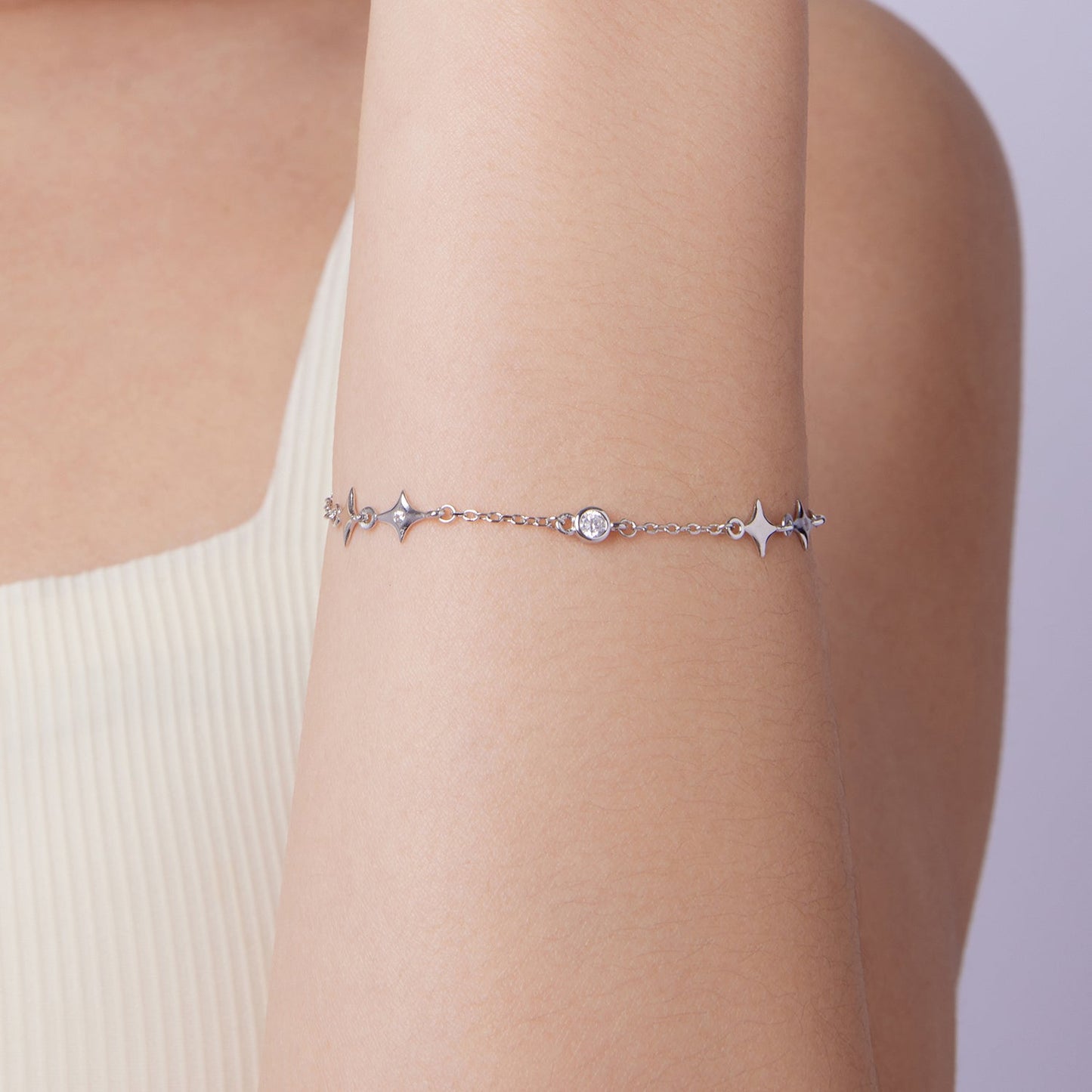 925 Sterling Silver 15+6cm Pavé Setting CZ Bracelet for Women