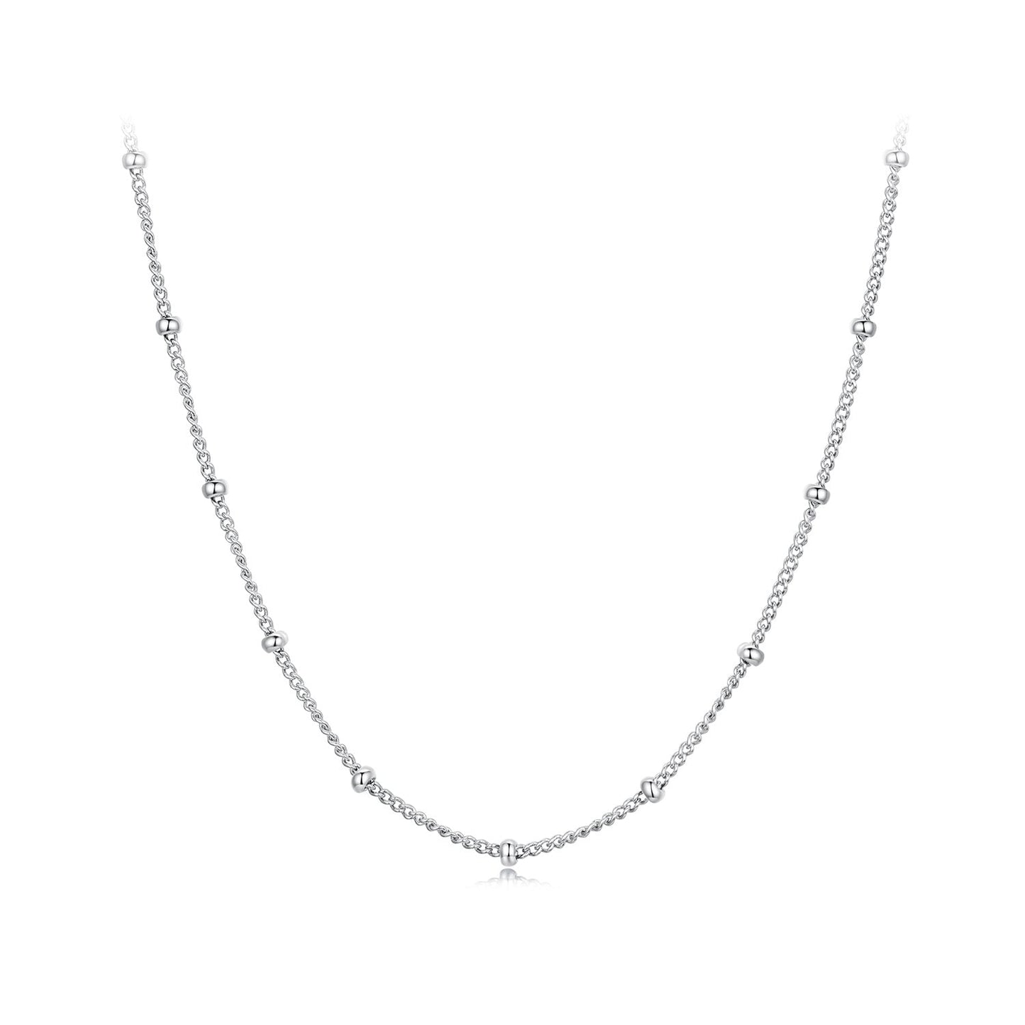 925 Sterling Silver Plated Platinum 45cm Necklace for Women